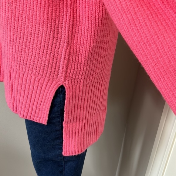 Anthropologie Flat White New York Pink Turtleneck Ribbed Sweater Sz M - Picture 6 of 11